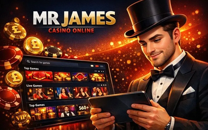 Mr James Casino games lobby banner