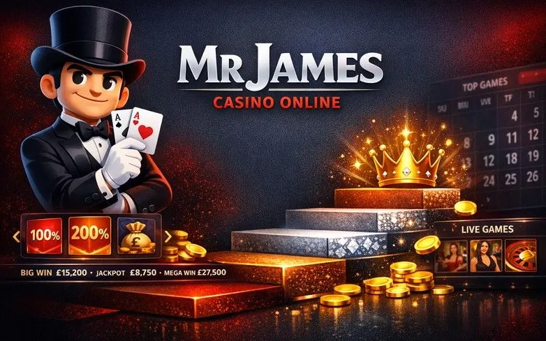 Mr James Casino homepage hero banner