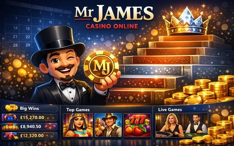 Mr James Casino login page banner